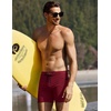 Ekouaer Mens Tight Swim Trunks Quick Dry Swim Briefs 5″ Sexy Swimwear Zip Pockets Bathing Suit with Mesh Lining(Wine Red)