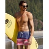 Ekouaer Mens Tight Swim Trunks Quick Dry Swim Briefs 5″ Sexy Swimwear Zip Pockets Bathing Suit with Mesh Lining(Z American Flag)
