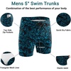 Ekouaer Mens Tight Swim Trunks Quick Dry Swim Briefs 5″ Sexy Swimwear Zip Pockets Bathing Suit with Mesh Lining(Z Blue Leaves)
