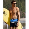 Ekouaer Mens Tight Swim Trunks Quick Dry Swim Briefs 5″ Sexy Swimwear Zip Pockets Bathing Suit with Mesh Lining(Z Blue Stripes)