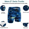 Ekouaer Mens Tight Swim Trunks Quick Dry Swim Briefs 5″ Sexy Swimwear Zip Pockets Bathing Suit with Mesh Lining(Z Palm Tree Blue)