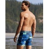 Ekouaer Mens Tight Swim Trunks Quick Dry Swim Briefs 5″ Sexy Swimwear Zip Pockets Bathing Suit with Mesh Lining(Z Palm Tree Blue)