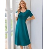Ekouaer Nightgowns for Women Long Night Gown Pleated Moo Moos Short Sleeve House Dress Plus Size Lounge Dress S-5XL(Blue-green)