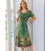 Ekouaer Nightgowns for Women Long Night Gown Pleated Moo Moos Short Sleeve House Dress Plus Size Lounge Dress S-5XL(Green Floral)