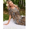 Ekouaer Nightgowns for Women Long Night Gown Pleated Moo Moos Short Sleeve House Dress Plus Size Lounge Dress S-5XL(Leopard Print)