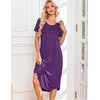 Ekouaer Nightgowns for Women Long Night Gown Pleated Moo Moos Short Sleeve House Dress Plus Size Lounge Dress S-5XL(Purple)