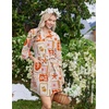 Ekouaer Robes for Women Lightweight Waffle Bath Robe Soft Floral Ladies Sleepwear Loungewear S-XXL(Beige-nature Printed)
