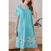 Ekouaer Women Robe Zipper Front Mumu Duster Robes Zip Up Housecoat Soft Sleepwear with Pockets(Green Floral)
