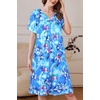 Ekouaer Women Robe Zipper Front Mumu Duster Robes Zip Up Housecoat Soft Sleepwear with Pockets(Multi Aqua)