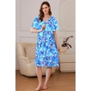 Ekouaer Women Robe Zipper Front Mumu Duster Robes Zip Up Housecoat Soft Sleepwear with Pockets(Multi Aqua)