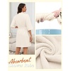 Ekouaer Women Terry Cloth Robes Absorbent Towel Robe Knee Length Soft Bathrobe 3/4 Sleeve Spa Robe with Pockets(Cream)