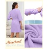 Ekouaer Women Terry Cloth Robes Absorbent Towel Robe Knee Length Soft Bathrobe 3/4 Sleeve Spa Robe with Pockets(Lavender)