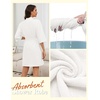 Ekouaer Women Terry Cloth Robes Absorbent Towel Robe Knee Length Soft Bathrobe 3/4 Sleeve Spa Robe with Pockets(Pure White)