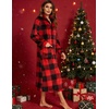 Ekouaer Women Zipper Robe Long Sleeves Bathrobe Zip Up House Robes Fleece Warm Sleepwear Soft Housecoat with Pockets