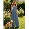 Ekouaer Womens Casual Loose Overalls Jumpsuits Summer Outfits Wide Leg Pants Rompers with Pockets S-XXL(Blue)