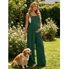 Ekouaer Womens Casual Loose Overalls Jumpsuits Summer Outfits Wide Leg Pants Rompers with Pockets S-XXL(Green)