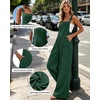 Ekouaer Womens Casual Loose Overalls Jumpsuits Summer Outfits Wide Leg Pants Rompers with Pockets S-XXL(Green)