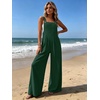 Ekouaer Womens Casual Loose Overalls Jumpsuits Summer Outfits Wide Leg Pants Rompers with Pockets S-XXL(Green)