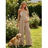 Ekouaer Womens Casual Loose Overalls Jumpsuits Summer Outfits Wide Leg Pants Rompers with Pockets S-XXL(Khaki)