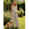 Ekouaer Womens Casual Loose Overalls Jumpsuits Summer Outfits Wide Leg Pants Rompers with Pockets S-XXL(Light Khaki)