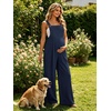 Ekouaer Womens Casual Loose Overalls Jumpsuits Summer Outfits Wide Leg Pants Rompers with Pockets S-XXL(Navy Blue)