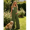 Ekouaer Womens Casual Loose Overalls Jumpsuits Summer Outfits Wide Leg Pants Rompers with Pockets S-XXL(Olive Green)