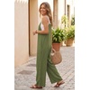 Ekouaer Women’s Casual Overalls Wide Leg Jumpsuits Loose Summer Rompers Baggy Jumpers with Pockets(Army Green)