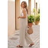 Ekouaer Women’s Casual Overalls Wide Leg Jumpsuits Loose Summer Rompers Baggy Jumpers with Pockets(Begie Grey)
