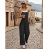 Ekouaer Women’s Casual Overalls Wide Leg Jumpsuits Loose Summer Rompers Baggy Jumpers with Pockets(Black)