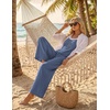 Ekouaer Women’s Casual Overalls Wide Leg Jumpsuits Loose Summer Rompers Baggy Jumpers with Pockets(Blue)