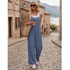 Ekouaer Women’s Casual Overalls Wide Leg Jumpsuits Loose Summer Rompers Baggy Jumpers with Pockets(Blue)