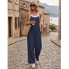 Ekouaer Women’s Casual Overalls Wide Leg Jumpsuits Loose Summer Rompers Baggy Jumpers with Pockets(Blue Purple)