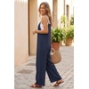 Ekouaer Women’s Casual Overalls Wide Leg Jumpsuits Loose Summer Rompers Baggy Jumpers with Pockets(Blue Purple)