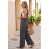 Ekouaer Women’s Casual Overalls Wide Leg Jumpsuits Loose Summer Rompers Baggy Jumpers with Pockets(Dark Grey)