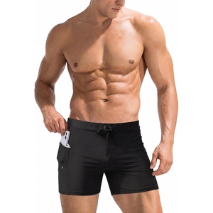 Ekouaer Mens Tight Swim Trunks Quick Dry Swim Briefs 5″ Sexy Swimwear Zip Pockets Bathing Suit with Mesh Lining(Black)