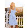 Ekouaer Cotton Nightgowns for Women Sleeveless Night Gown Tank Sleep Shirts Pleated Night Shirts V Neck Chemise(Floral Blue)