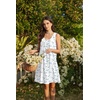 Ekouaer Cotton Nightgowns for Women Sleeveless Night Gown Tank Sleep Shirts Pleated Night Shirts V Neck Chemise(Floral White Blue)