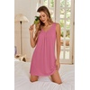 Ekouaer Nightgowns for Women Bamboo Viscose Night Gown Sleeveless Sleep Shirts Tank Sleep Dress V-neck Sleepwear(Cherry Red)