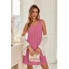 Ekouaer Nightgowns for Women Bamboo Viscose Night Gown Sleeveless Sleep Shirts Tank Sleep Dress V-neck Sleepwear(Cherry Red)