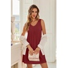 Ekouaer Nightgowns for Women Bamboo Viscose Night Gown Sleeveless Sleep Shirts Tank Sleep Dress V-neck Sleepwear(Dark Red)