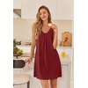 Ekouaer Nightgowns for Women Bamboo Viscose Night Gown Sleeveless Sleep Shirts Tank Sleep Dress V-neck Sleepwear(Dark Red)