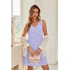 Ekouaer Nightgowns for Women Bamboo Viscose Night Gown Sleeveless Sleep Shirts Tank Sleep Dress V-neck Sleepwear(Floral Purple)