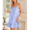 Ekouaer Nightgowns for Women Spaghetti Strap Night Gown Sleeveless Sleep Dress Chemise Sleepwear(Blue Birds)