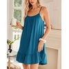 Ekouaer Nightgowns for Women Spaghetti Strap Night Gown Sleeveless Sleep Dress Chemise Sleepwear(Blue Green)