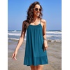 Ekouaer Nightgowns for Women Spaghetti Strap Night Gown Sleeveless Sleep Dress Chemise Sleepwear(Blue Green)