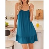 Ekouaer Nightgowns for Women Spaghetti Strap Night Gown Sleeveless Sleep Dress Chemise Sleepwear(Blue Green)