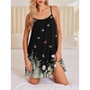 Ekouaer Nightgowns for Women Spaghetti Strap Night Gown Sleeveless Sleep Dress Chemise Sleepwear(Butter Fly)