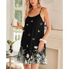 Ekouaer Nightgowns for Women Spaghetti Strap Night Gown Sleeveless Sleep Dress Chemise Sleepwear(Butter Fly)