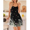 Ekouaer Nightgowns for Women Spaghetti Strap Night Gown Sleeveless Sleep Dress Chemise Sleepwear(Butter Fly)