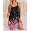 Ekouaer Nightgowns for Women Spaghetti Strap Night Gown Sleeveless Sleep Dress Chemise Sleepwear(Cherry Blossoms)